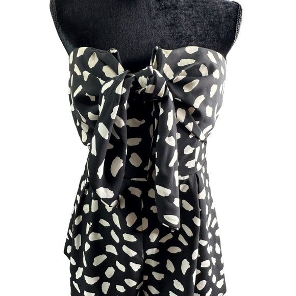 The Impeccable Pig Romper Womens Size Large Strapless Black Cream - Picture 8 of 14